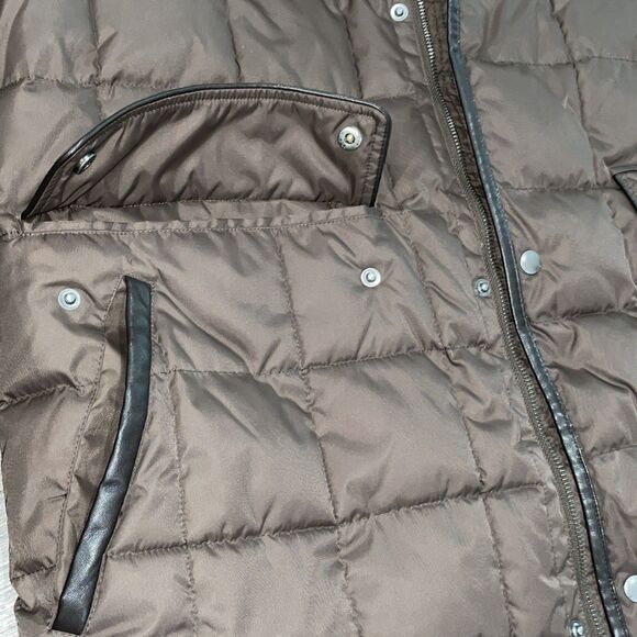 Cole Haan Signature Men’s XXL Quilted Jacket Brown Snap Zip Belted Collar Coat - Picture 11 of 13